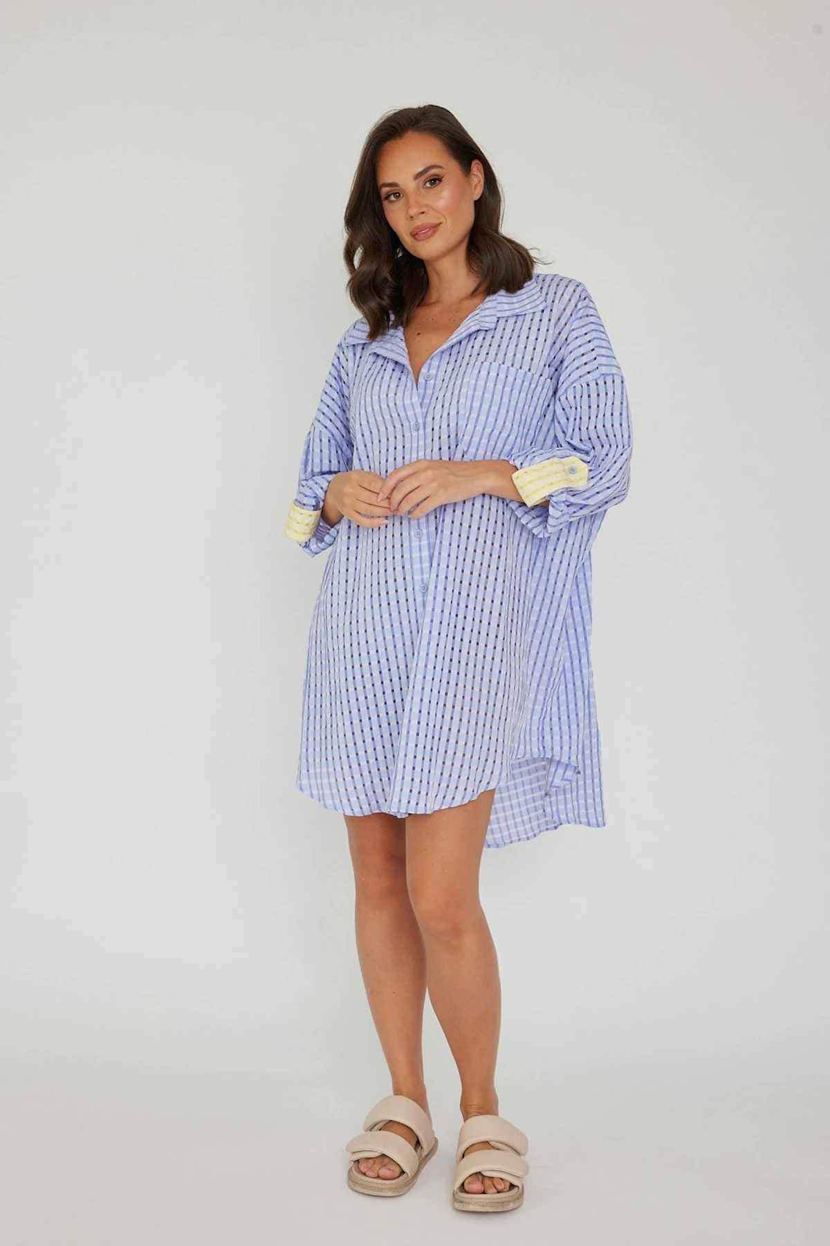 IZZY Dress Chequer Lilac 8 IZZY Dress Chequer Lilac - Image 6