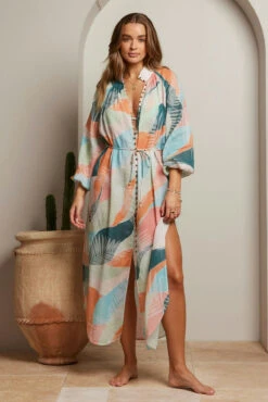 Havana Lorena Maxi Shirt Dress - Watercolour Tropical 17 Havana Lorena Maxi Shirt Dress - Watercolour Tropical -Swathera Sales 33b6f1C FTQJ1 XjQX7G YLo8 11542.1711106651