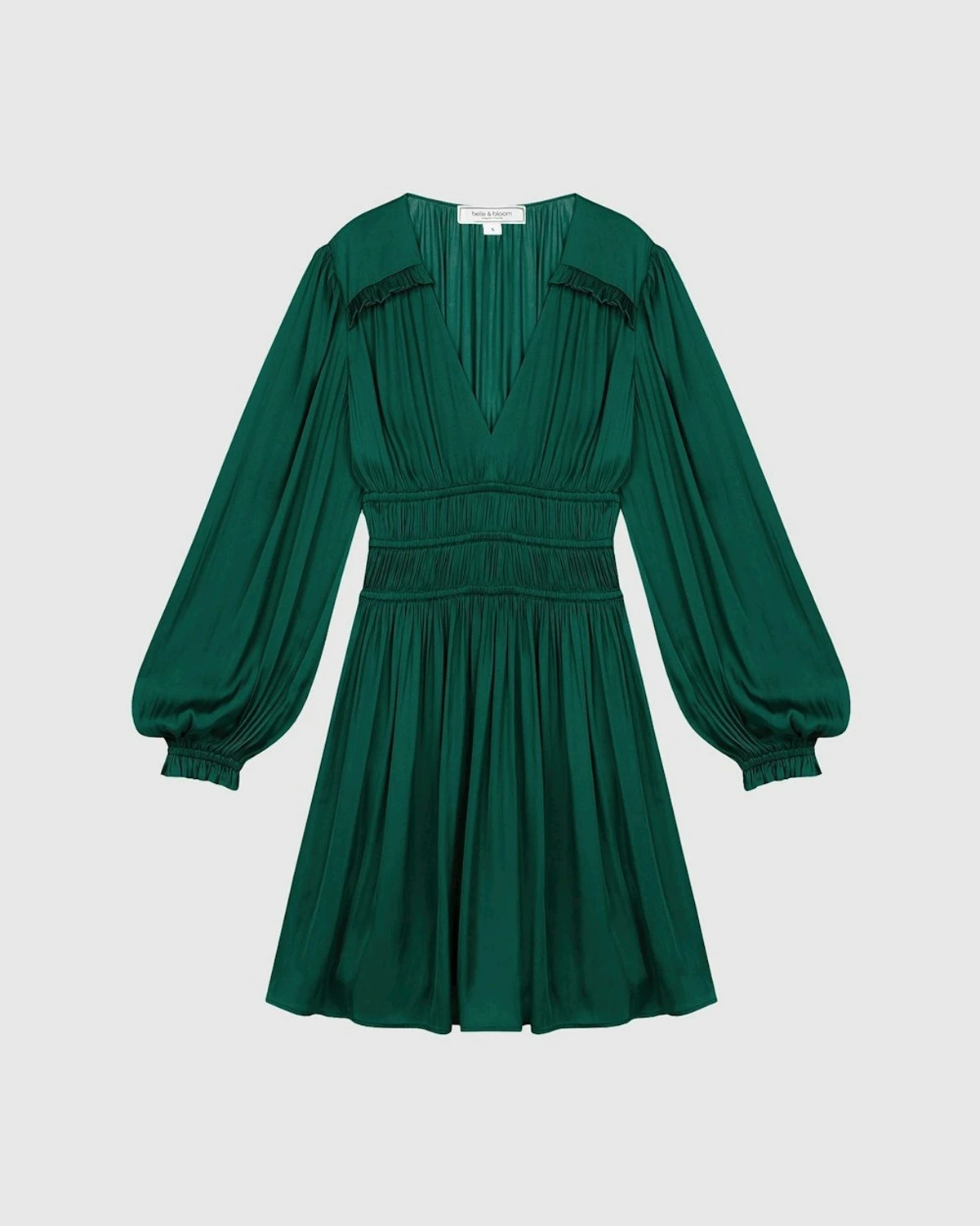 Shine Bright Ruched Mini Dress - Dark Green 9 Shine Bright Ruched Mini Dress - Dark Green - Image 7