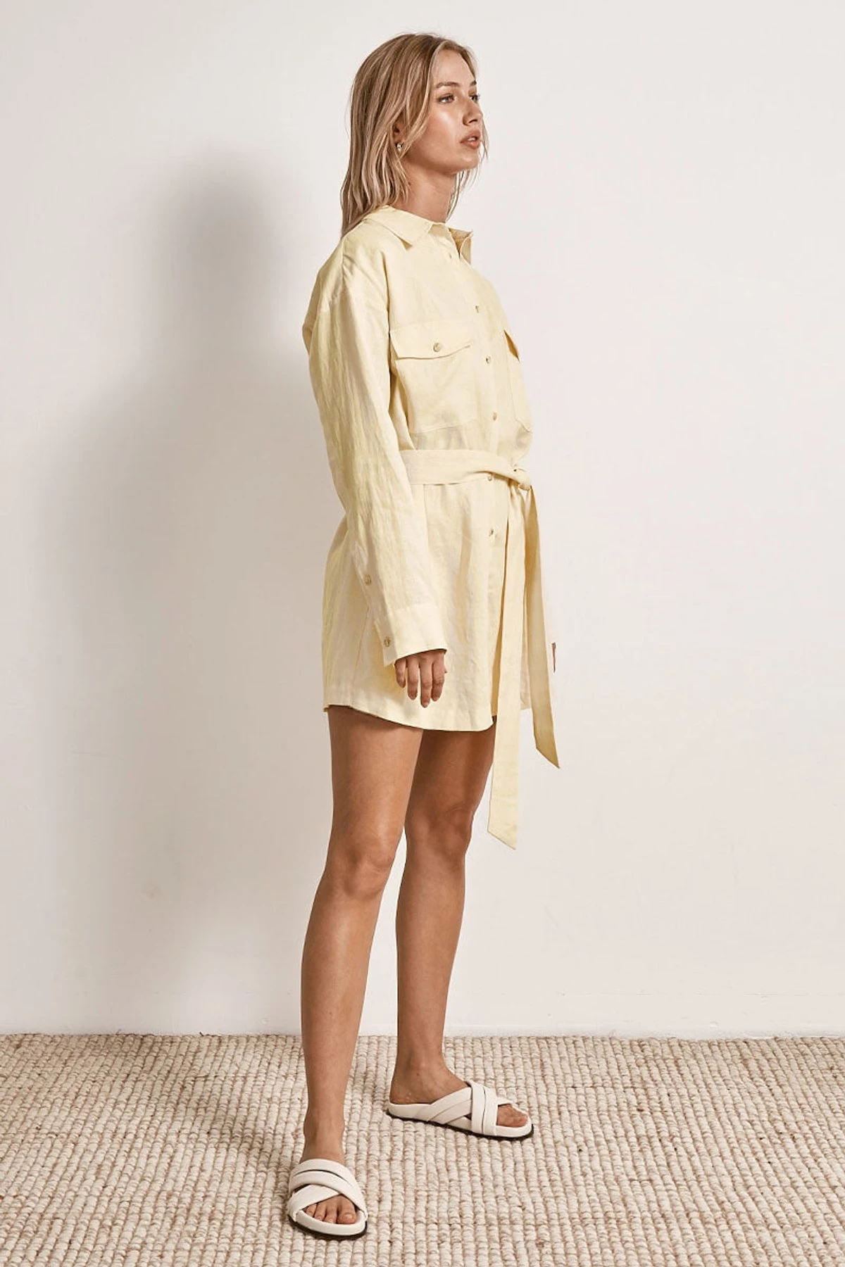 SOLAR LONG SLEEVE MINI DRESS-LEMON SORBET 5 SOLAR LONG SLEEVE MINI DRESS-LEMON SORBET - Image 3