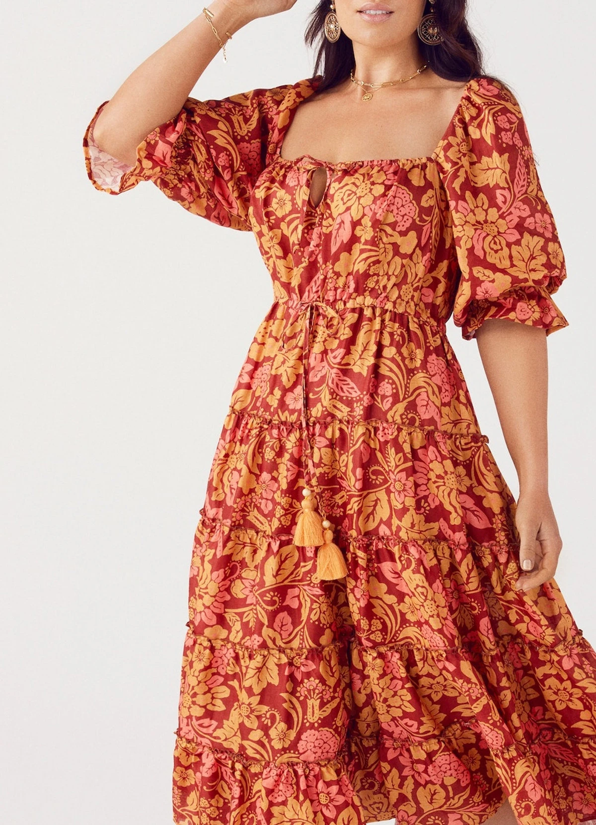 Isabella Tiered Peasant Dress PEONIA 14 Isabella Tiered Peasant Dress PEONIA - Image 12