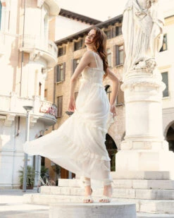 As It Was Tiered Midi Dress - Vintage White