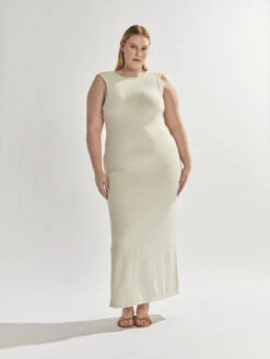 Flynn Backless Knit Maxi Dress Eggshell -Swathera Sales AMH3Lq9ElDk5Tvgg6SLreV348 22078.1710933886
