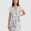 I'm The Star Wrap Dress - Light Blue
