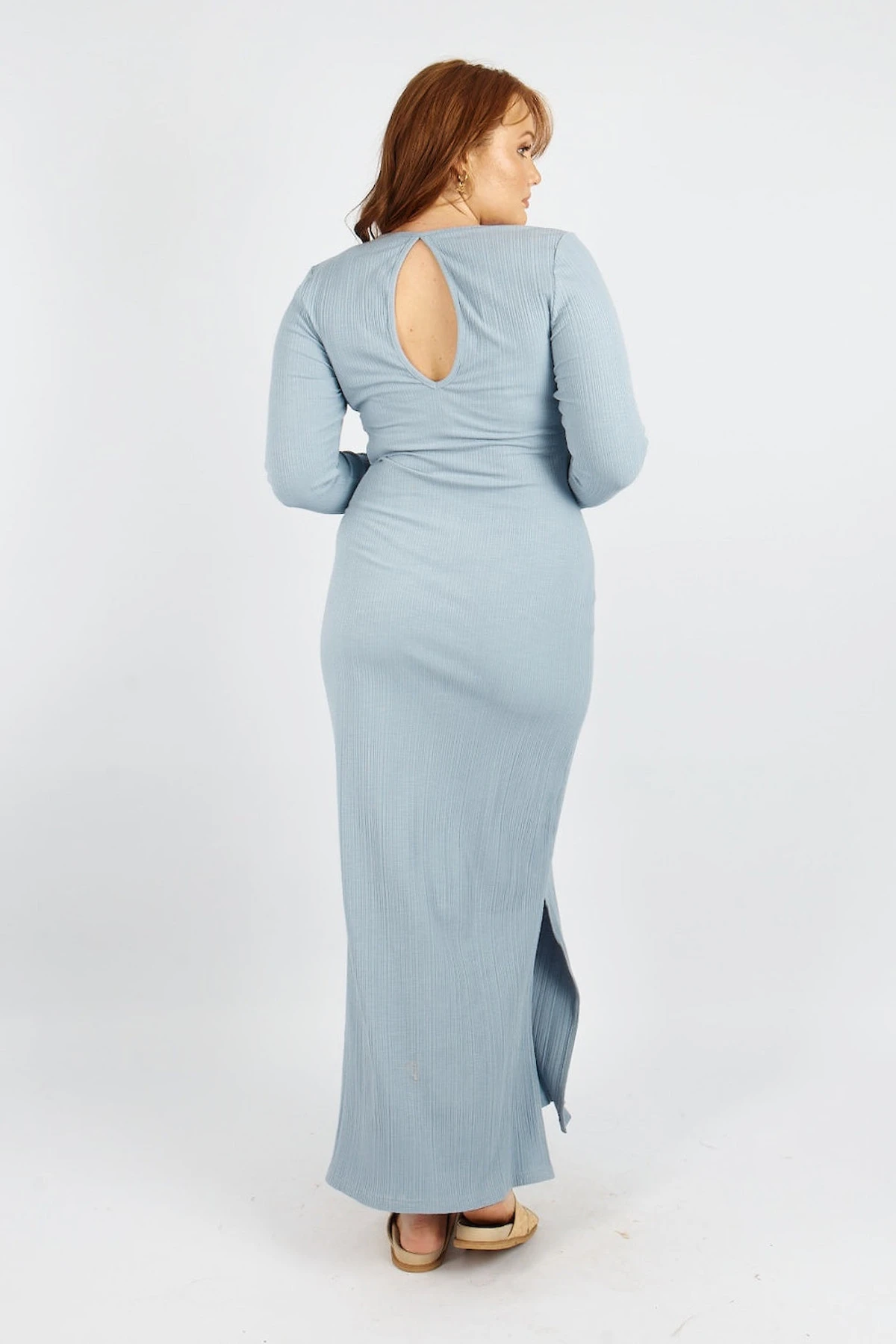 ELDA MIDI DRESS - DUSTY BLUE 14 ELDA MIDI DRESS - DUSTY BLUE - Image 12