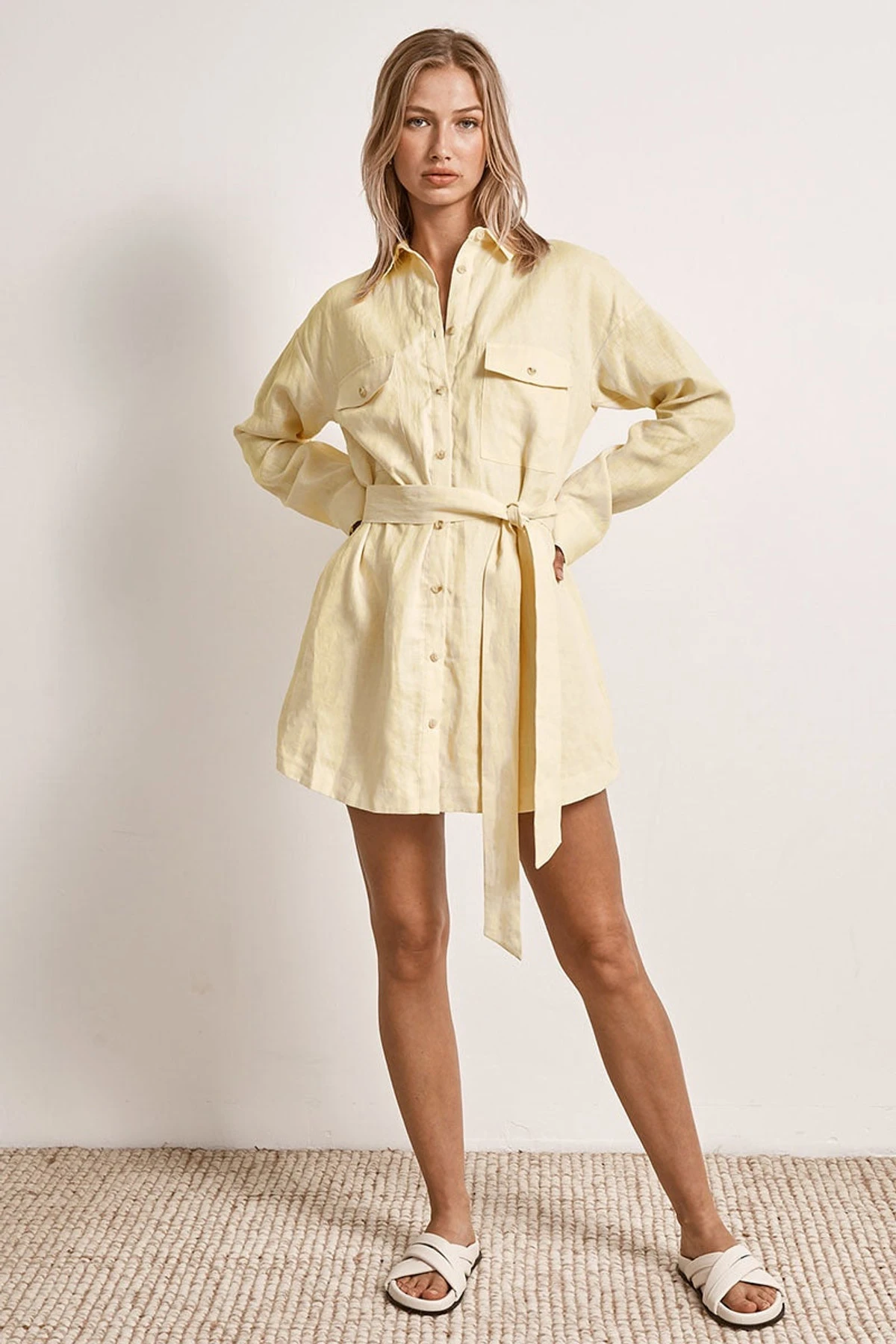 SOLAR LONG SLEEVE MINI DRESS-LEMON SORBET 4 SOLAR LONG SLEEVE MINI DRESS-LEMON SORBET - Image 2