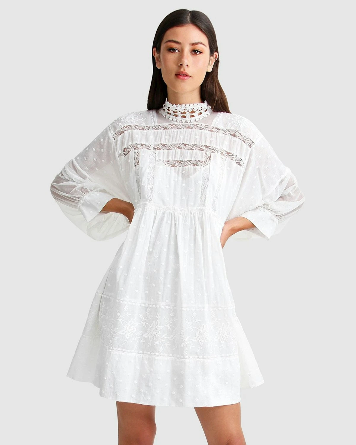 Unforgettable Oversized Lace Mini Dress - White 4 Unforgettable Oversized Lace Mini Dress - White - Image 2
