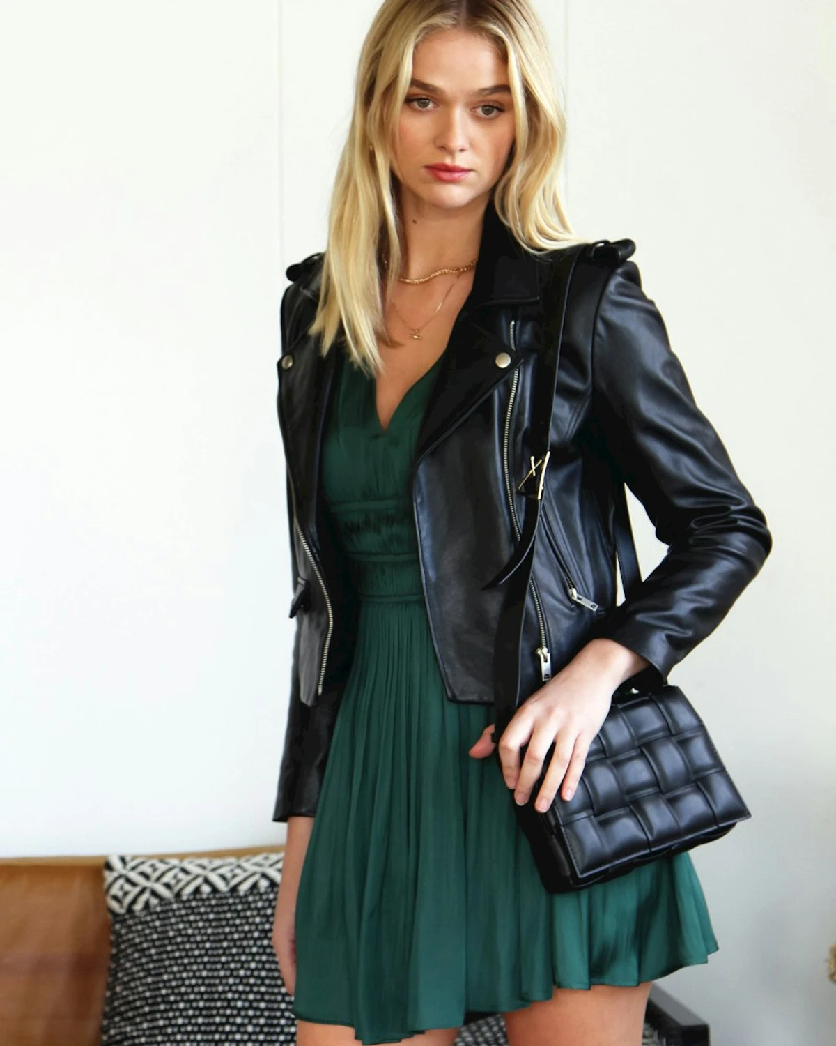 Shine Bright Ruched Mini Dress - Dark Green 6 Shine Bright Ruched Mini Dress - Dark Green - Image 4