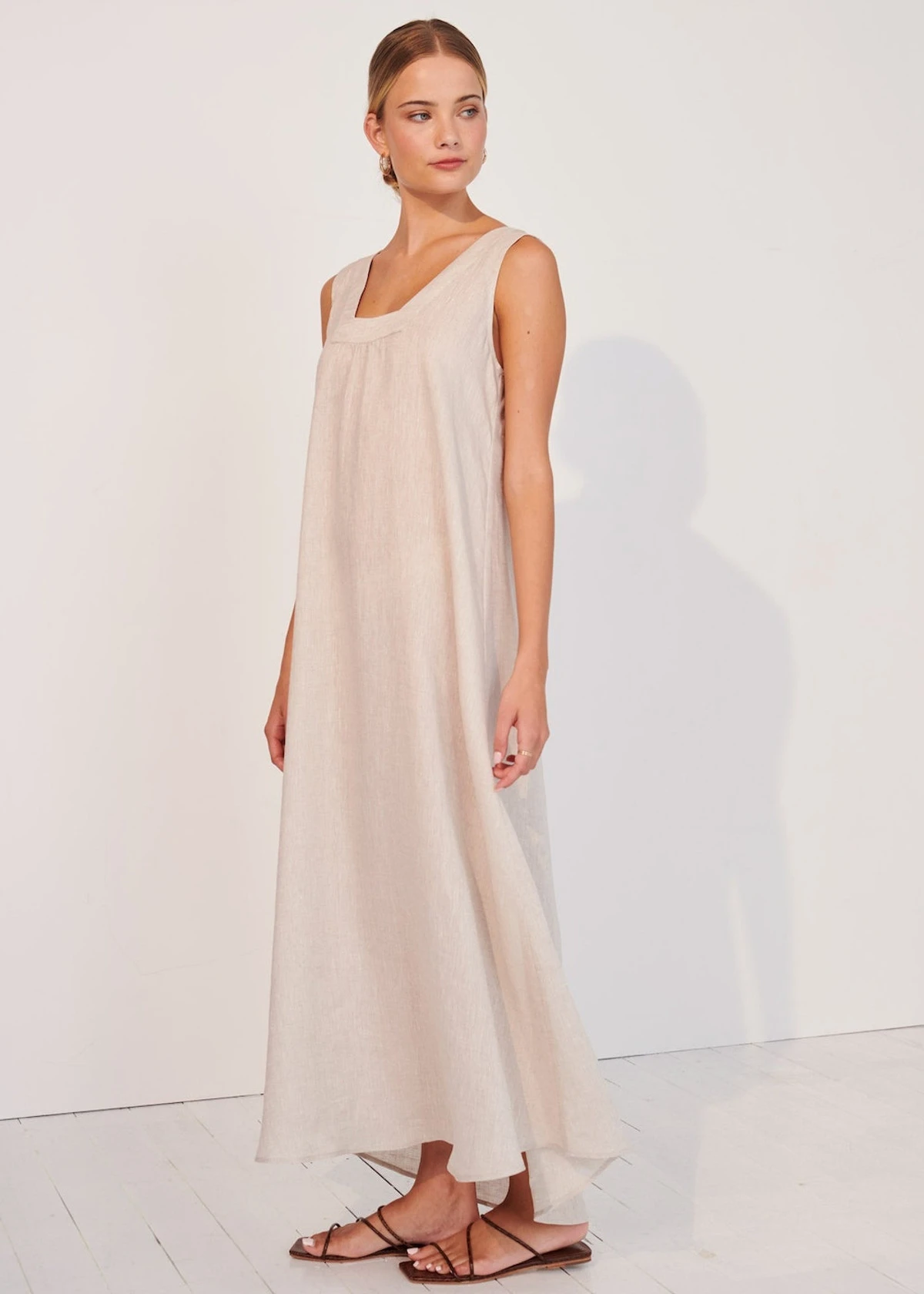 Marianna Tie Back Dress - Natural 4 Marianna Tie Back Dress - Natural - Image 2