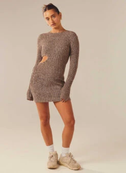 Finesse Knit Mini Dress - Cinnamon