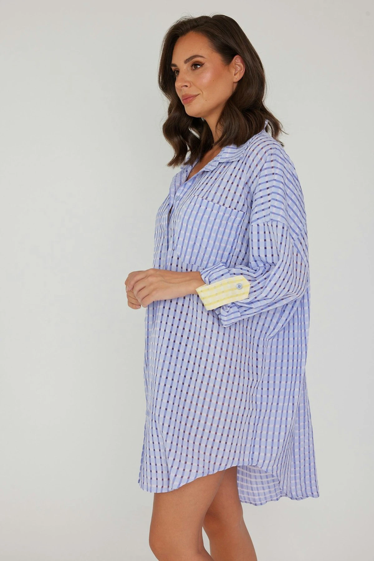 IZZY Dress Chequer Lilac 11 IZZY Dress Chequer Lilac - Image 9