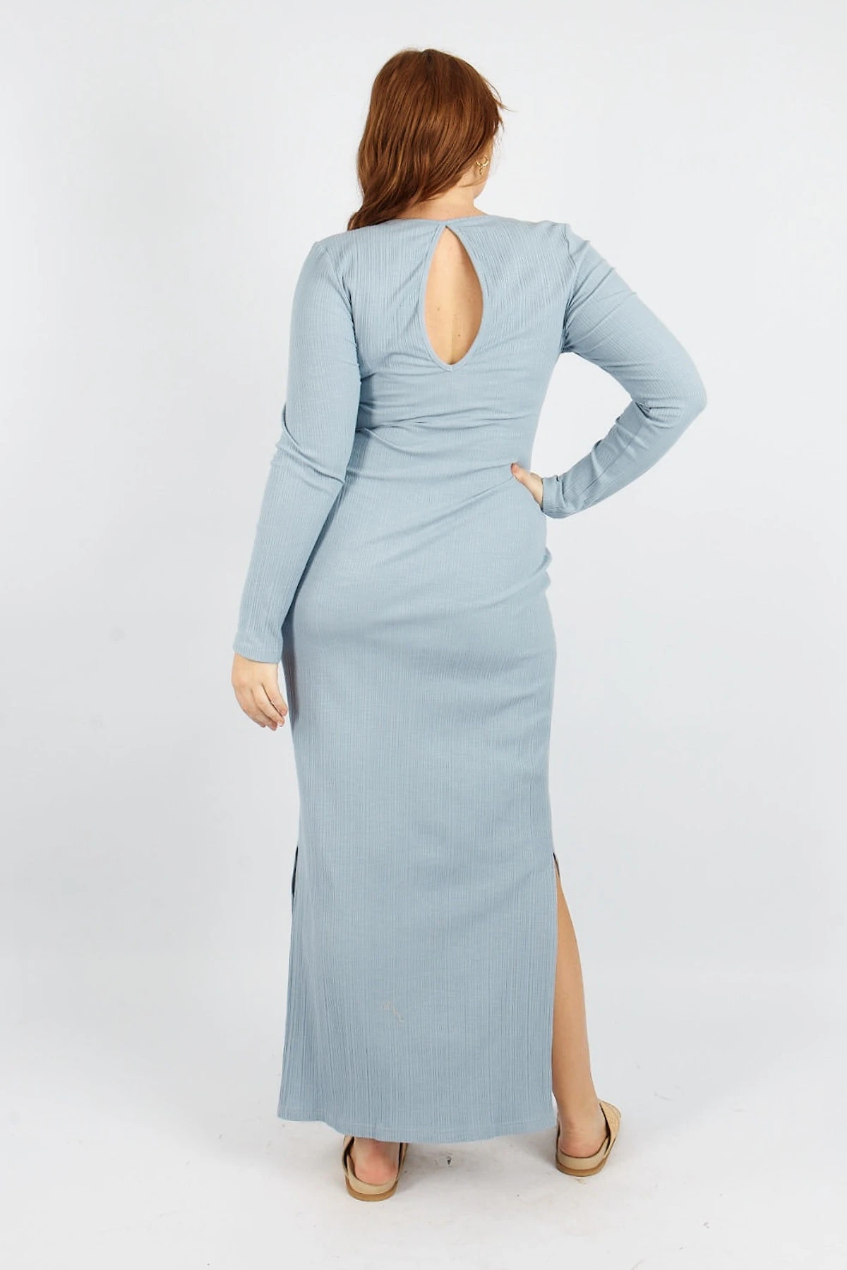 ELDA MIDI DRESS - DUSTY BLUE 13 ELDA MIDI DRESS - DUSTY BLUE - Image 11