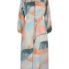 Havana Lorena Maxi Shirt Dress - Watercolour Tropical