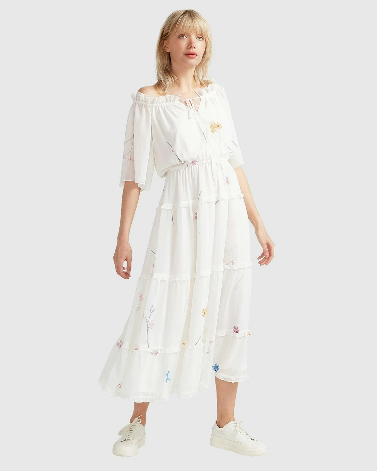 La Femme Tiered Maxi Dress - White 5 La Femme Tiered Maxi Dress - White - Image 3