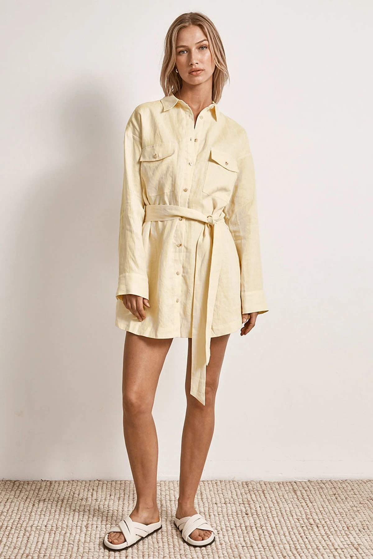 SOLAR LONG SLEEVE MINI DRESS-LEMON SORBET 3 SOLAR LONG SLEEVE MINI DRESS-LEMON SORBET