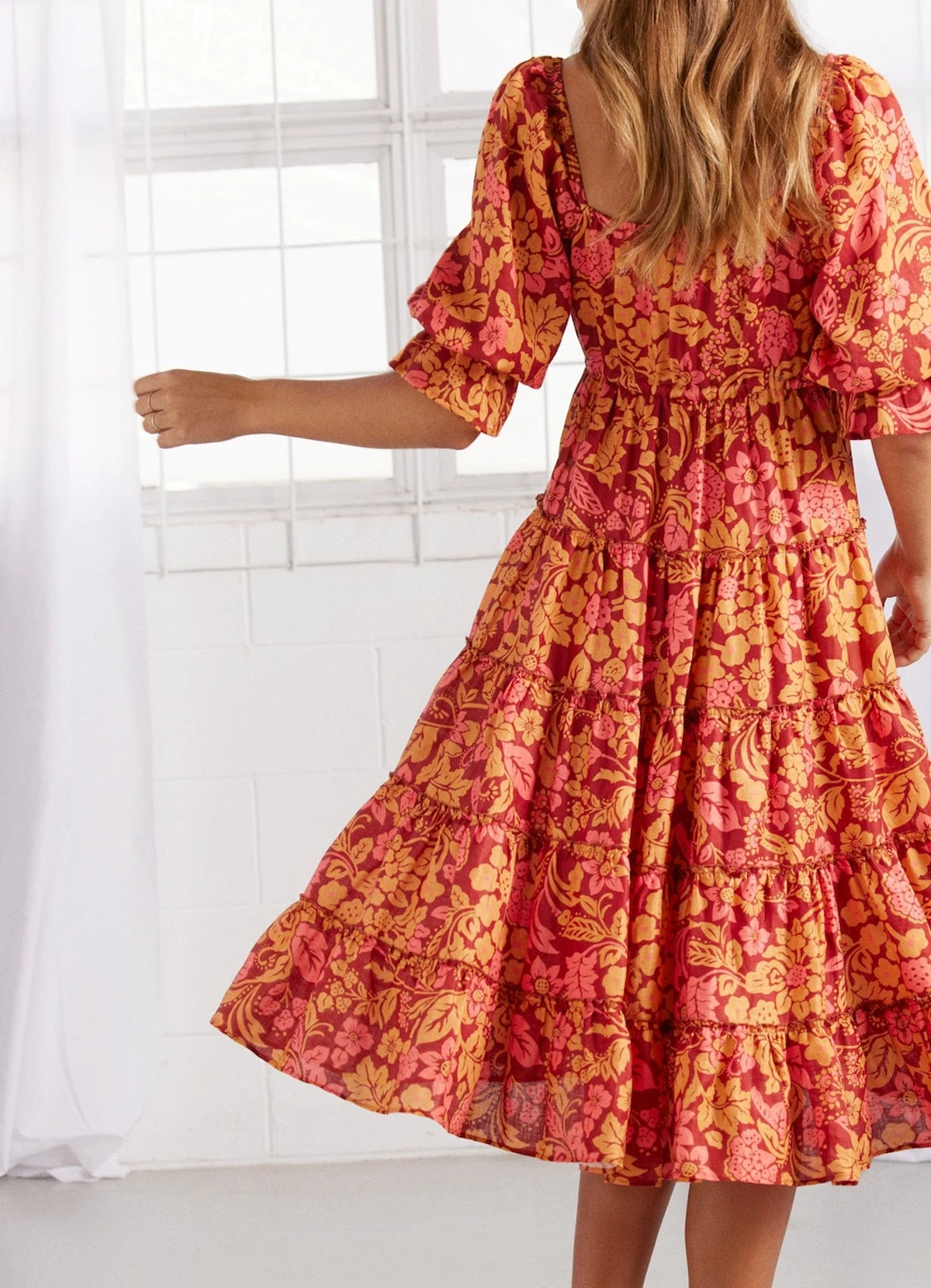 Isabella Tiered Peasant Dress PEONIA 6 Isabella Tiered Peasant Dress PEONIA - Image 4