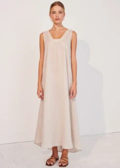 Marianna Tie Back Dress - Natural