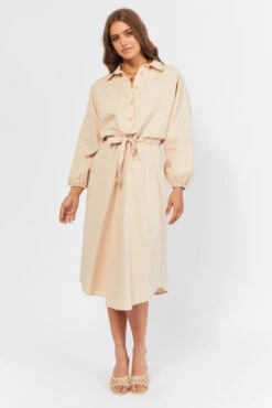 ELENI MIDI DRESS - BEIGE