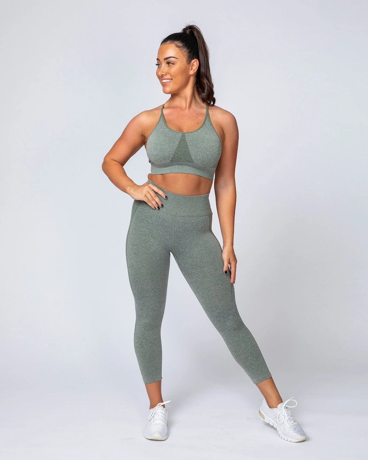 Shape Up Seamless 7/8 Leggings - Khaki Marl 7 Shape Up Seamless 7/8 Leggings - Khaki Marl - Image 5