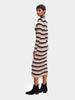 Scotch & Soda Long Sleeved Rib Knitted Polo Shirt Midi Dress -Swathera Sales b2SZpcZ22n49wEBsKTqLcSSYo 68318.1711107712