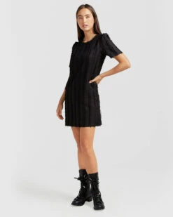 Star Child Textured Mini Dress - Black -Swathera Sales cBMuy4WYPXlx2H98BjlTnwoIs 18522.1710934037