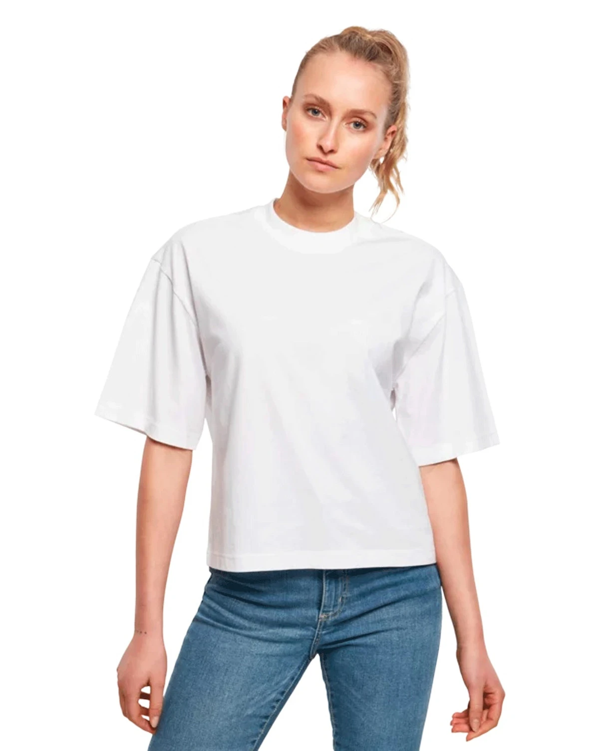 URBAN CLASSICS Womens Organic Oversized Tee - White 4 URBAN CLASSICS Womens Organic Oversized Tee - White - Image 2