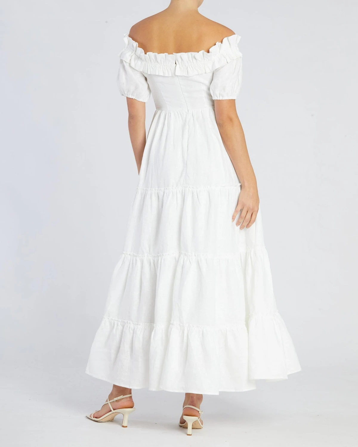 Bridgette Linen Maxi Dress - White 6 Bridgette Linen Maxi Dress - White - Image 5