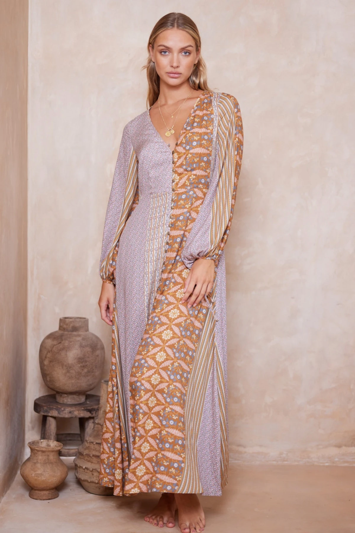 Alora Iola Maxi Dress - Alora Tan Stripe 10 Alora Iola Maxi Dress - Alora Tan Stripe - Image 8