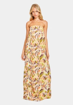 STRIPED STRAPLESS GOWN MEDITERRANEAN