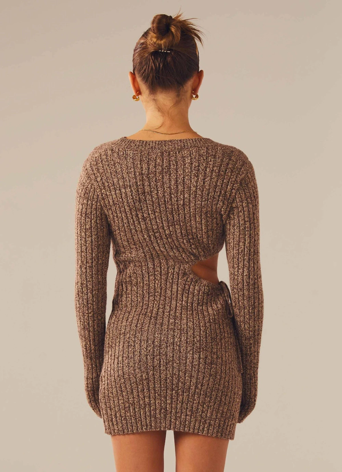 Finesse Knit Mini Dress - Cinnamon 5 Finesse Knit Mini Dress - Cinnamon - Image 3