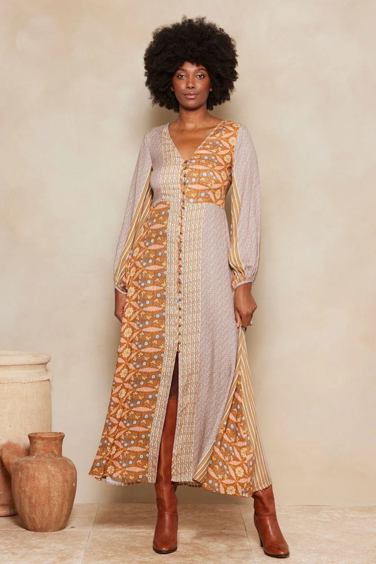 Alora Iola Maxi Dress - Alora Tan Stripe 17 Alora Iola Maxi Dress - Alora Tan Stripe - Image 15