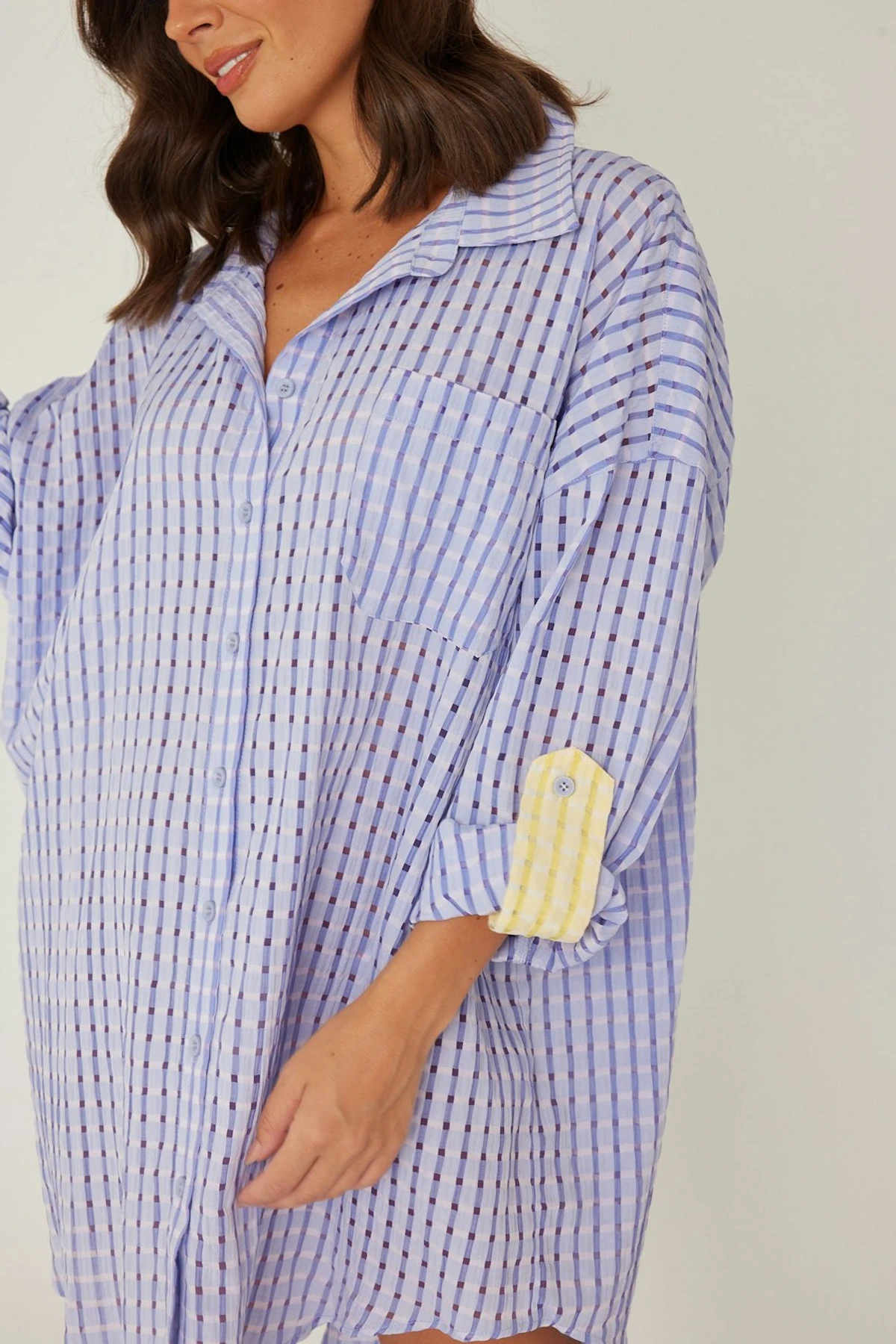 IZZY Dress Chequer Lilac 10 IZZY Dress Chequer Lilac - Image 8