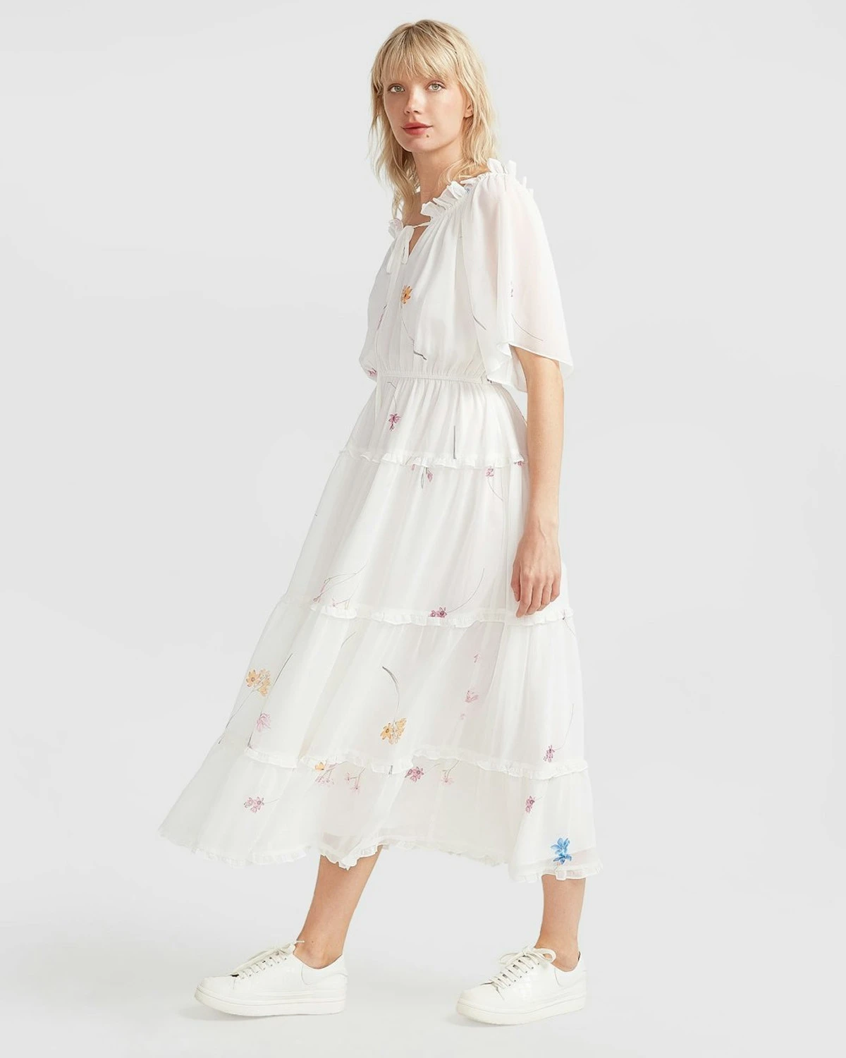 La Femme Tiered Maxi Dress - White 7 La Femme Tiered Maxi Dress - White - Image 5