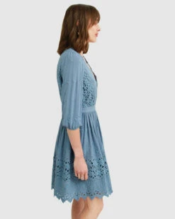 Sweet Talk Eyelet Mini Dress - Dusty Blue -Swathera Sales qoZPm4eeeT9dMJzElsQb7Ab3A 29046.1711019938