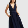 Miss Independence Midi Dress - Navy