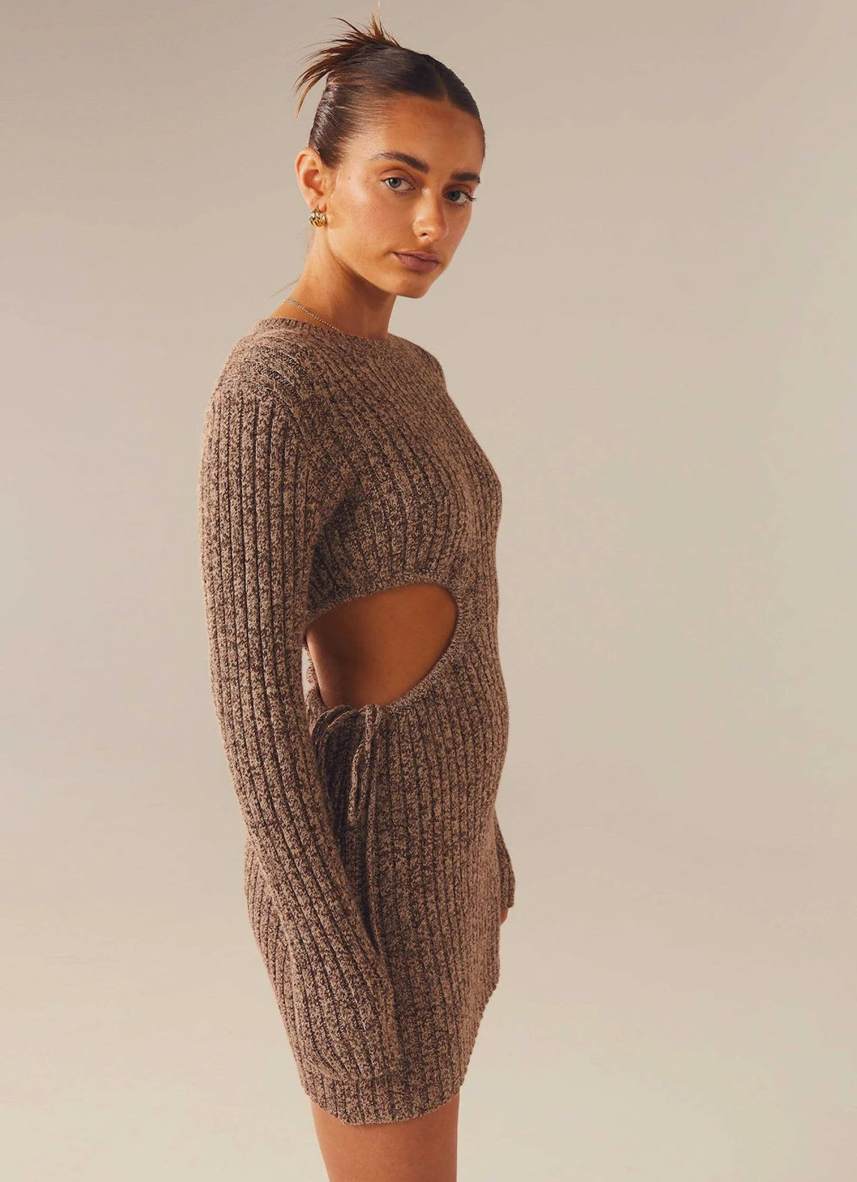 Finesse Knit Mini Dress - Cinnamon 4 Finesse Knit Mini Dress - Cinnamon - Image 2