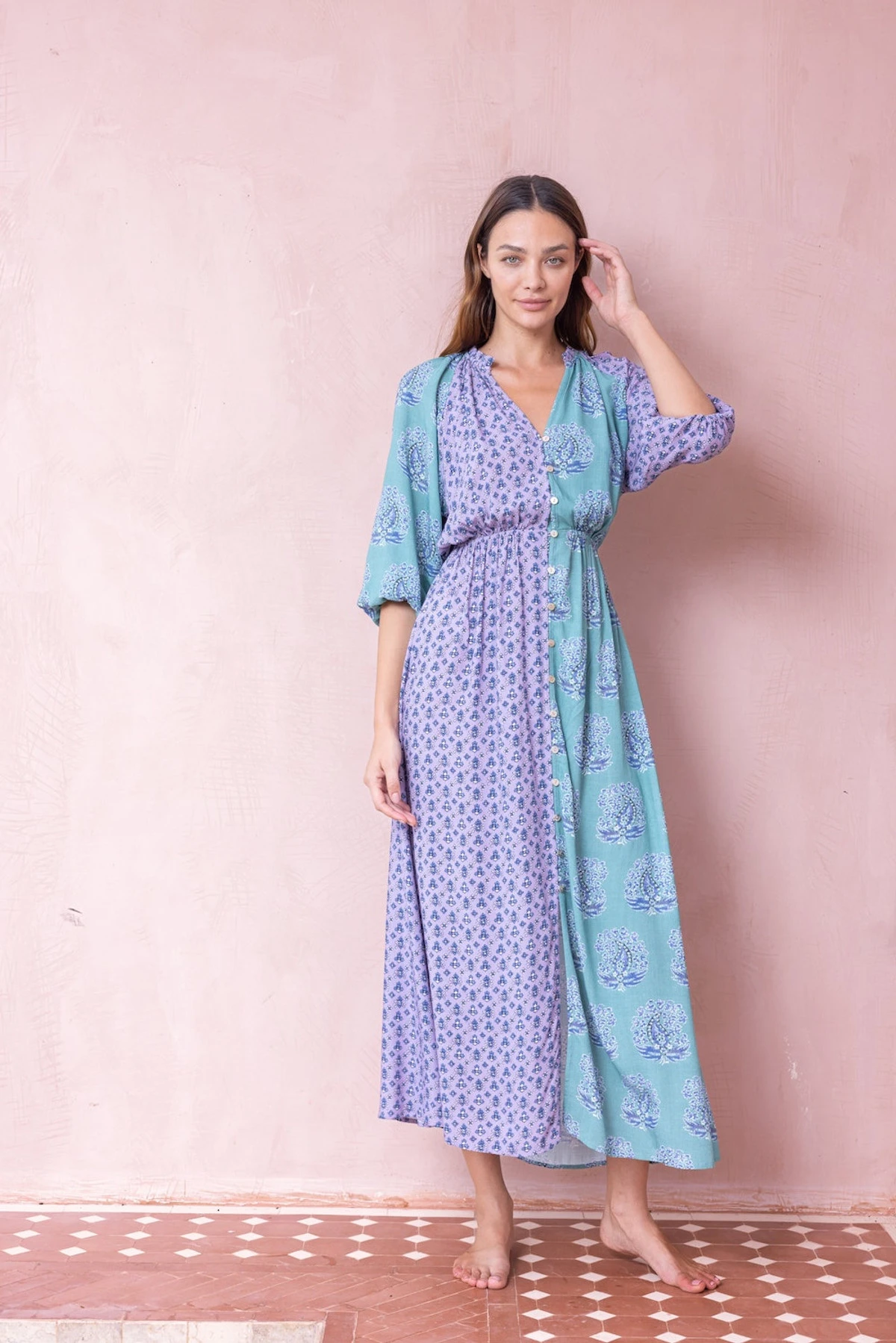 Pandora Harmony Maxi Dress - Everglade And Violet Patchwork 3 Pandora Harmony Maxi Dress - Everglade And Violet Patchwork