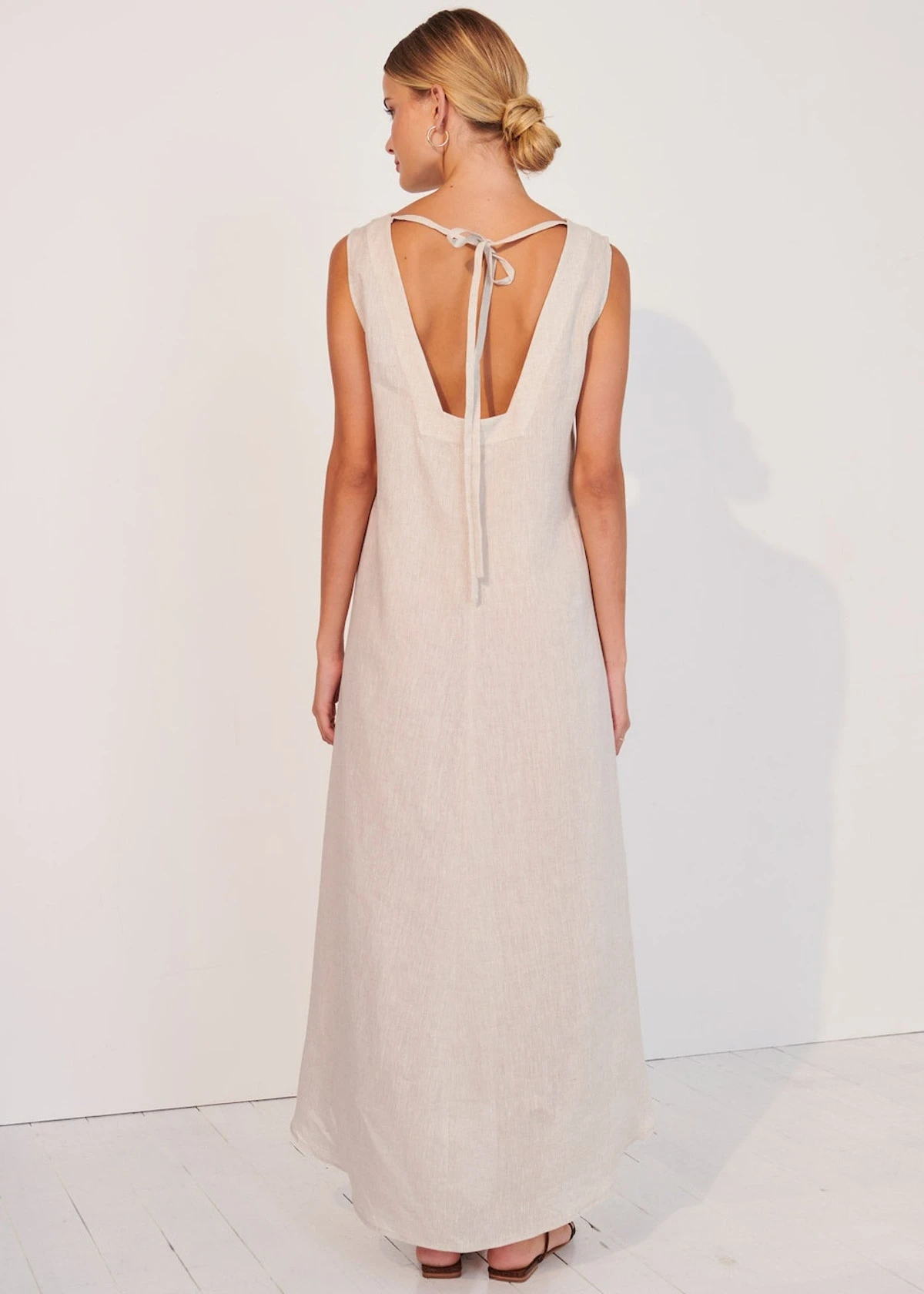 Marianna Tie Back Dress - Natural 5 Marianna Tie Back Dress - Natural - Image 3