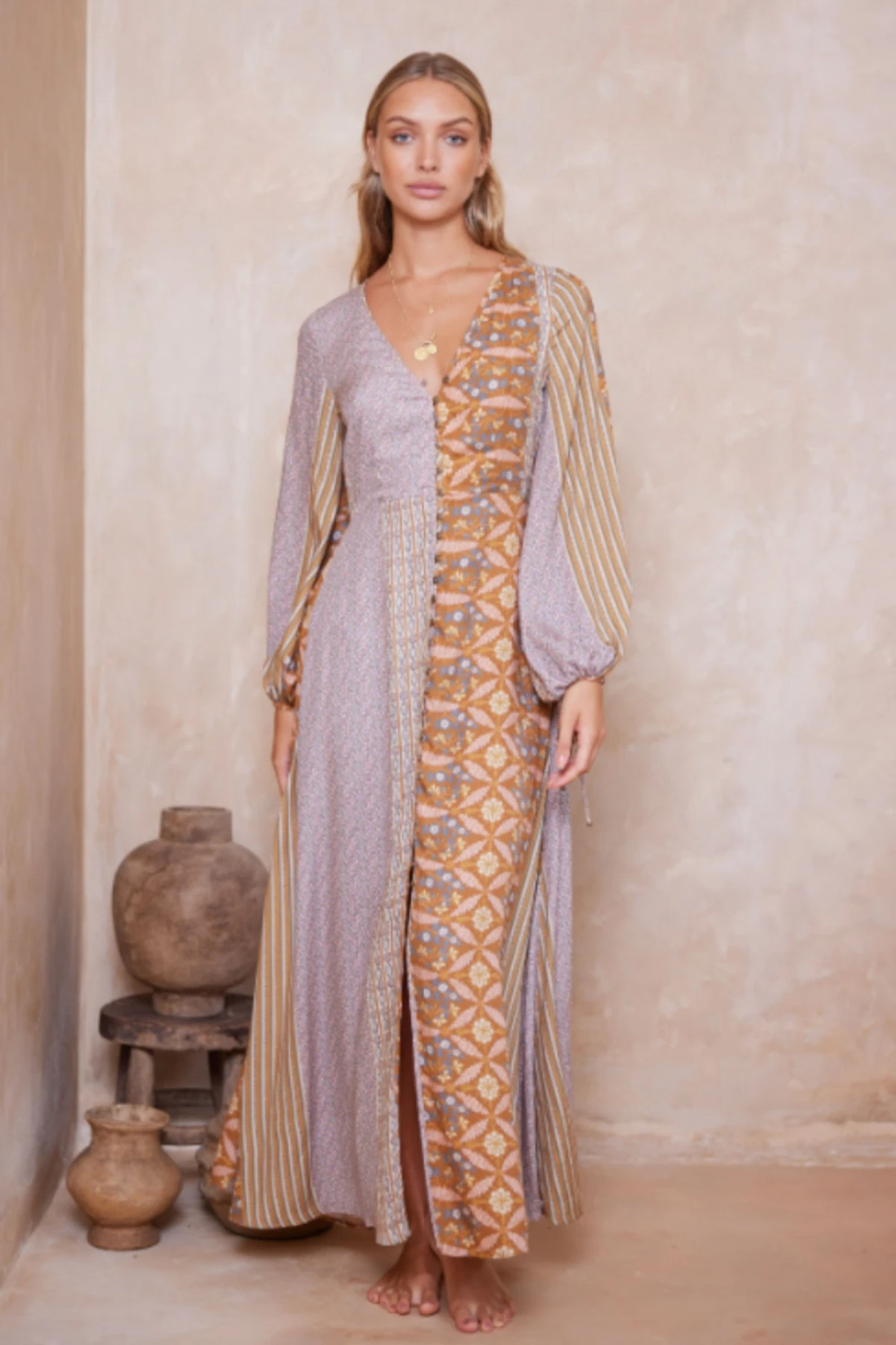 Alora Iola Maxi Dress - Alora Tan Stripe 8 Alora Iola Maxi Dress - Alora Tan Stripe - Image 6