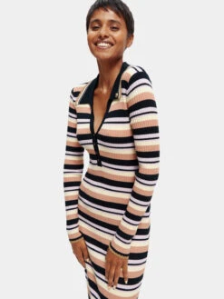Scotch & Soda Long Sleeved Rib Knitted Polo Shirt Midi Dress -Swathera Sales vUVFIGjBWSelrDiU3W1jJOyd4 72461.1711107713