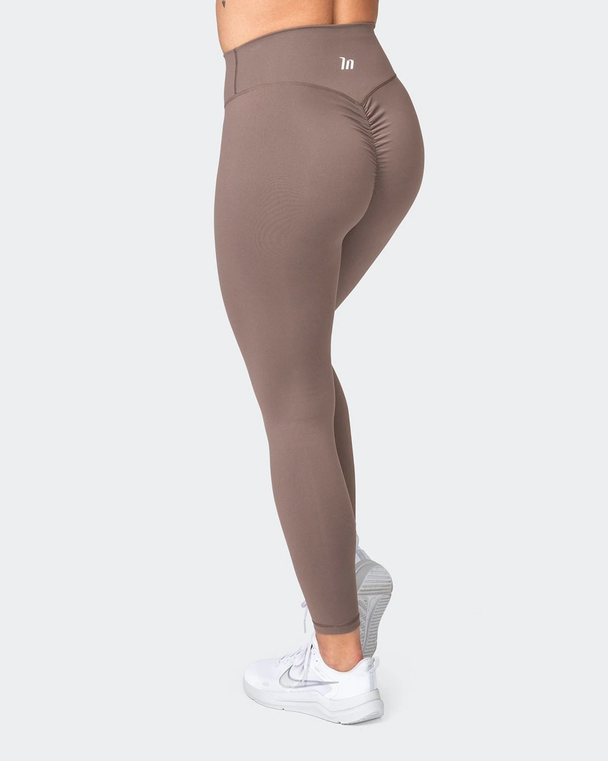 Signature Scrunch Ankle Length Leggings -Taupe 7 Signature Scrunch Ankle Length Leggings -Taupe - Image 5