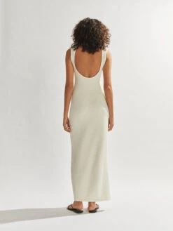 Flynn Backless Knit Maxi Dress Eggshell -Swathera Sales yzsXDJwMqLgdyLAS sRXyuInI 05188.1710933885